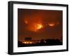 A Wildfire Can be Seen Raging in the Hills Over the Town of St. Ignatius, Montana-null-Framed Photographic Print