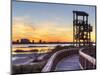 A Wildlife Observation Tower Silhouetted against a Perdido Key Sunset in Big Lagoon State Park Near-Colin D Young-Mounted Photographic Print