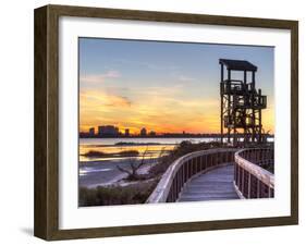 A Wildlife Observation Tower Silhouetted against a Perdido Key Sunset in Big Lagoon State Park Near-Colin D Young-Framed Photographic Print