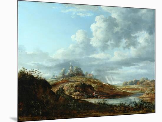 A Windmill Above a River-John Constable-Mounted Giclee Print