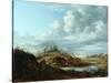 A Windmill Above a River-John Constable-Stretched Canvas