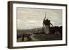 A Windmill, Etretat, 19th Century-Jean-Baptiste-Camille Corot-Framed Giclee Print