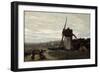 A Windmill, Etretat, 19th Century-Jean-Baptiste-Camille Corot-Framed Giclee Print