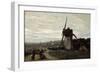 A Windmill, Etretat, 19th Century-Jean-Baptiste-Camille Corot-Framed Giclee Print