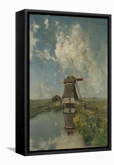 A Windmill on a Polder Waterway, Known as in the Month of July, c.1889-Paul Joseph Constantin Gabriel-Framed Stretched Canvas