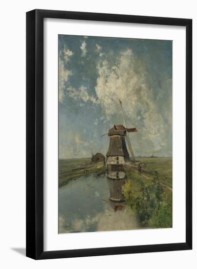 A Windmill on a Polder Waterway, Known as in the Month of July, c.1889-Paul Joseph Constantin Gabriel-Framed Giclee Print