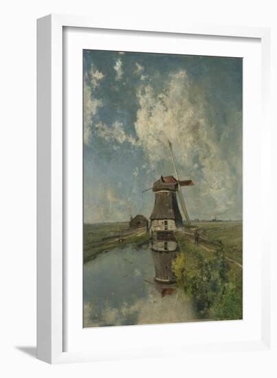 A Windmill on a Polder Waterway, Known as in the Month of July, c.1889-Paul Joseph Constantin Gabriel-Framed Giclee Print