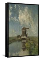 A Windmill on a Polder Waterway, known as in the Month of July-Paul Joseph Constantin Gabriel-Framed Stretched Canvas