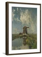 A Windmill on a Polder Waterway, known as in the Month of July-Paul Joseph Constantin Gabriel-Framed Art Print