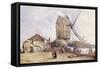A Windmill on Blackheath, Greenwich, London, 1833-George Shepheard-Framed Stretched Canvas