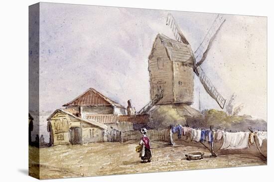 A Windmill on Blackheath, Greenwich, London, 1833-George Shepheard-Stretched Canvas