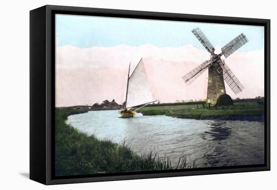 A Windmill on the Norfolk Broads, Norfolk, 1926-null-Framed Stretched Canvas