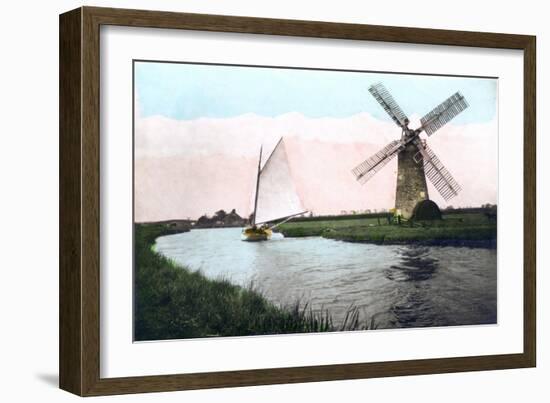 A Windmill on the Norfolk Broads, Norfolk, 1926-null-Framed Giclee Print