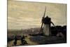 A Windmill-Jean-Baptiste-Camille Corot-Mounted Giclee Print