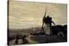 A Windmill-Jean-Baptiste-Camille Corot-Stretched Canvas