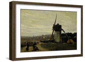 A Windmill-Jean-Baptiste-Camille Corot-Framed Giclee Print