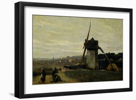 A Windmill-Jean-Baptiste-Camille Corot-Framed Giclee Print