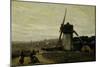 A Windmill-Jean-Baptiste-Camille Corot-Mounted Giclee Print