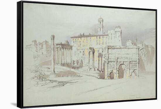 A Window of the Palazzo Tolomei-John Ruskin-Framed Stretched Canvas