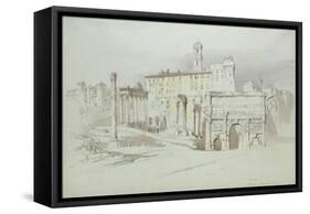 A Window of the Palazzo Tolomei-John Ruskin-Framed Stretched Canvas