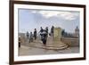 A Windy Day on the Pont Des Arts, Paris-Jean Béraud-Framed Giclee Print