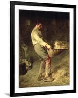 A Winnower, 1866-68-Jean-François Millet-Framed Premium Giclee Print