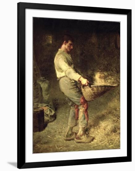 A Winnower, 1866-68-Jean-François Millet-Framed Premium Giclee Print