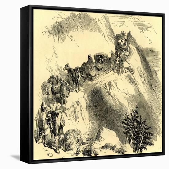 A Winter Adventure on the Simplon Switzerland-null-Framed Stretched Canvas