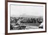 A Winter Aerial View of City - Missoula, MT-Lantern Press-Framed Premium Giclee Print