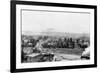 A Winter Aerial View of City - Missoula, MT-Lantern Press-Framed Premium Giclee Print