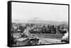 A Winter Aerial View of City - Missoula, MT-Lantern Press-Framed Stretched Canvas