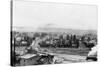 A Winter Aerial View of City - Missoula, MT-Lantern Press-Stretched Canvas