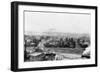 A Winter Aerial View of City - Missoula, MT-Lantern Press-Framed Art Print