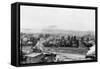 A Winter Aerial View of City - Missoula, MT-Lantern Press-Framed Stretched Canvas