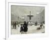 A Winter Day in Gammeltorv, Copenhagen, 1917-Paul Gustav Fischer-Framed Giclee Print