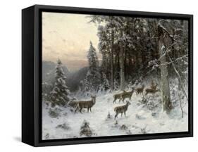 A Winter Evening in the Black Forest, C.1880-German School-Framed Stretched Canvas