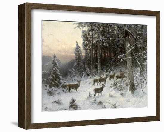 A Winter Evening in the Black Forest, C.1880-German School-Framed Giclee Print