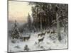 A Winter Evening in the Black Forest, C.1880-German School-Mounted Giclee Print
