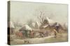 A Winter Farmyard Scene-Thomas Smythe-Stretched Canvas