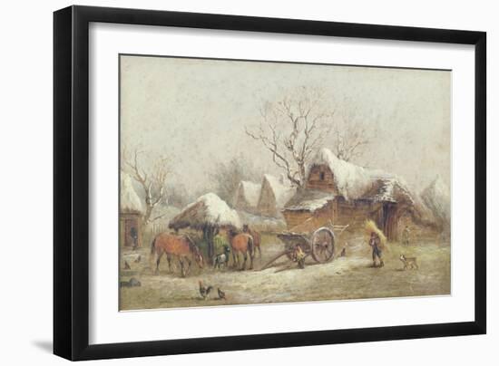 A Winter Farmyard Scene-Thomas Smythe-Framed Giclee Print