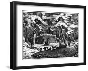 A Winter Hut in the Saskatchewan Country, Canada, 1877-null-Framed Giclee Print