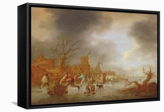 A Winter Landscape, 1647-Isack van Ostade-Framed Stretched Canvas
