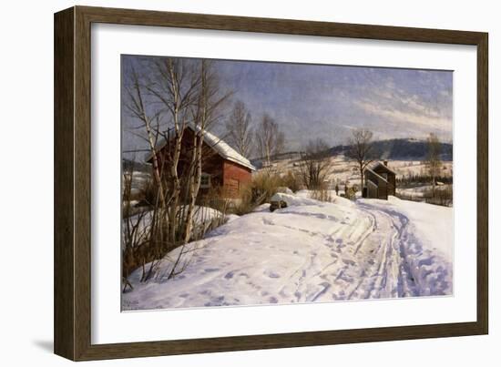 A Winter Landscape, Lillehammer, 1922-Peder Mork Monsted-Framed Giclee Print