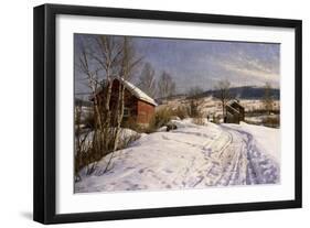 A Winter Landscape, Lillehammer, 1922-Peder Mork Monsted-Framed Giclee Print
