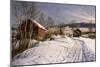 A Winter Landscape, Lillehammer, 1922-Peder Mork Monsted-Mounted Giclee Print