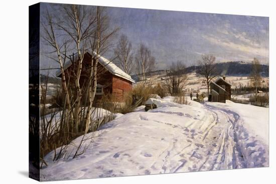 A Winter Landscape, Lillehammer-Peder Mork Monsted-Stretched Canvas