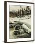 A Winter Landscape with a Mountain Torrent, 1916-Peder Mork Monsted-Framed Giclee Print