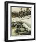 A Winter Landscape with a Mountain Torrent-Peder Mork Monsted-Framed Premium Giclee Print