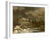 A Winter Landscape with Buildings by a Footbridge-Herri Met De Bles-Framed Giclee Print