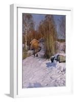 A Winter Landscape with Children Sledging-Peder Mork Monsted-Framed Giclee Print